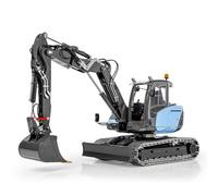 Metal Remote Control Hydraulic Excavator, CNC Shell, 4 Arms, RC Digger, 9 Ways Valve, Dual Pumps, Light & Sound System, Hobby Grade Model for Ages 14+