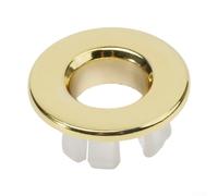Metal Replacement Overflow Cover Insert Hole for Basin Sink with Brass Material Fits Bathroom Faucet Round Flood Openings (Gold)
