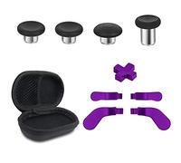 Metal Replacement Thumbsticks for Xbox Elite Controller Series 2 Core,Component Pack Includes 4 Swap Magnetic Joysticks,4 Paddles,1 Standard D-Pads, Accessories Parts for Xbox One Elite 2 (Purple)