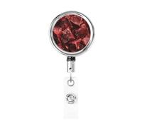 Metal Retractable Badge Reel,Raw Meat Badge Holder Rotating Id Card Hang Key Chain for Nurse Doctor Teacher Office