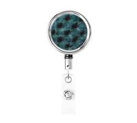 Metal Retractable Badge Reel,Tiled Velvet Texture Badge Holder Rotating Id Card Hang Key Chain for Nurse Doctor Teacher Office