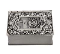 Metal Retro False Book Jewelry Storage Box, Necklace Organizer with Soft Flannelette Lining, Decorative Book Shaped Box for Home Office Display and Small Item Storage