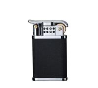 Metal retro kerosene lighter, fuel open flame windproof lighter, old-fashioned grinding wheel lighter, business men's lighter, good gift (excluding kerosene) (Color : C)