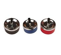 Metal Revolving Ashtray in Red, Black or Blue Metal Cigarette Push Down Ash Tray