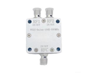 Metal RF Balun 30x30mm Single-Ended to Differential | Wide bandwidth 100K-500MHz, low loss transmission, for ideal for RF testing and ham radio setups