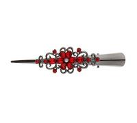 Metal Rhinestone Hair Alligator Clips Crocodile Hair Grips for Womens Red