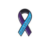 Metal Ribbon Brooch Pin Awareness Pin Purple Blue Ribbons Pins Shirt Bag Decor for Support Groups, Gift-Giving, Events and Fundraising
