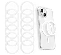 Metal Ring Stickers, Magnetic Ring Mobile Phone, Universal Self-Adhesive Metal Rings, Compatible with Wireless Chargers/Car Holders, Pack of 12, White
