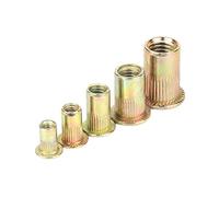 Metal Rivet Nuts,Insert Nuts, Threaded Blind Rivet Nuts With Knurled Head M3-M12 Zinc Plated Carbon Steel Assorted Pack(M6 (30pcs))