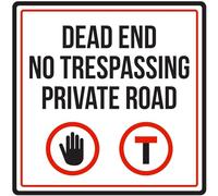 Metal Road Sign Dead End No Trespassing Private Road Business Warning Square Square/Round Metal Sign 12x12 inch