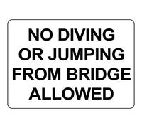 Metal Road Sign No Diving Or Jumping From Bridge Allowed Wall Decor Retro Tin Sign Aluminum For Wall Decor 11.8X7.8 Inch