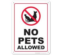 Metal Road Sign No Pets Allowed Warning Sign No Dogs And Cats Warning Sign 12" X 8"