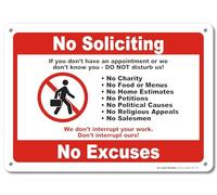 Metal Road Sign No Soliciting No Excuses Warning Sign Avoid Solicitors Do Not Disturb 12 X 8 Inch Outdoor Signage