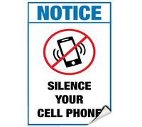 Metal Road Sign Notice Silence Your Cell Phone Style 2 Business Sign Label Decal Sticker Warning Sign 12" X 8"
