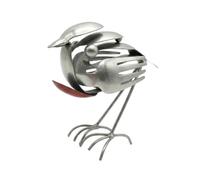 Metal Robin Bird Sculpture for Indoor Home Garden Ornaments, Handmade Fork and Spoon Scrap Art Decor Rustic Red Chest Robin Figurine Garden Patio Decor robin gift (Color A)