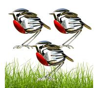 Metal Robin Bird Sculpture, Scrap Metal Art Robin Figurine Handmade from Fork & Spoon, Stainless Steel Garden Ornament for Patio Home Decor, Gift for Bird Lovers(3pcs)