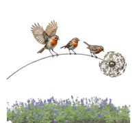 Metal Robin with Stake | Emotional Metal Bird Art Sign | Decorative Yard Stake | for Outdoors, Porch, Patio, Backyard, Courtyard, Park, Lawn, Housewarming