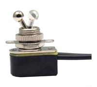 Metal Rocker Switch 2 Pin On Off For Toggle With Phenolic Base For Electrical Circuits Gold Finish 2.56x1.29cm(Silver)