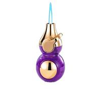 Metal rocker windproof jet flame lighter, straight into the windproof torch ignition, outdoor candle camping portable (no fuel)(Purple)