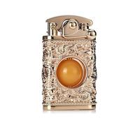 Metal rocker windproof soft flame lighter, classic grinding wheel ignition, refillable fuel, very suitable for retro lovers collection (black)(Gold)