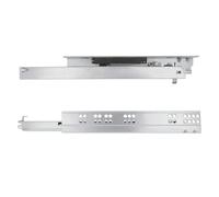 Metal Roller Drawer Slides， Soft Close Undermount Full Extension Concealed Drawer Slides Silver 250-500mm 2pcs(250mm/10inch)