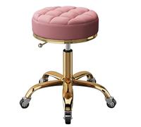 Metal Rolling Chair - Height Adjustable Swivel Stool with 5 Claws & Earth Wheels - Perfect for Beauty Salons Offices & Home Use - Stylish Round Seat Design