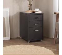 Metal Rolling File Cabinet with Lock & Casters Under Desk Storage Organizer Printer Stand for Home Office Durable Black Metal Locker 18x16x11 inches