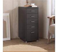 Metal Rolling File Cabinet with Lock Mobile Under Desk Storage Organizer Printer Stand Black 27"x16"x11" Ideal for Home Office and Workspace