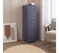 Metal Rolling File Cabinet with Lock Under Desk Storage with Casters Grey File Locker for Home Office Printer Storage 42.5x16x11 inches