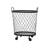 Metal Rolling Laundry Basket On Wheels, Durable Hamper Cart, Space-saving Storage Rack, Stylish Wire Laundry Bin For Easy Transport And Organization Gold 15.2 * 8.7 * 21.7in/38.5 * 22 * 55cm