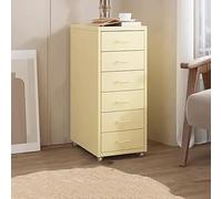 Metal Rolling Storage Cabinet with Lockable Wheels Vertical Document nizer with Drawers Mobile File Storage Unit Office Filing Cabinet Space Saving Design.