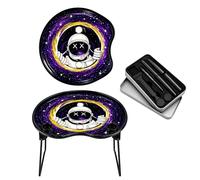 Metal Rolling Tray Cone Loader Portable Smoking Accessories Cones Rolling Tray with Tin of Tools Included. Folding Rolling Tray Design (Spaceman)