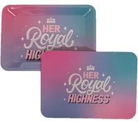 Metal Rolling Tray - Wise Skies Gift Set Classic Medium Design For kit With Magnetic Lid (Her Royal Highness).