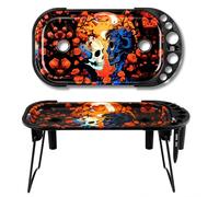 Metal Rolling Tray with Stuff Full Size Foldable Stand & Cone Loader, Complete Kit for King or 1-1/4 Size Pre-Rolled Cones Brush & Filler Tools Included 23 x 10cm (Rose With Skull)