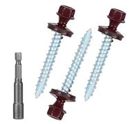 Metal Roofing Screws 10 x 1-1/2 inch, Brown Hex Head Sheet Metal Roof Screw with EPDM Washer for Corrugated Roofing (250Pcs)