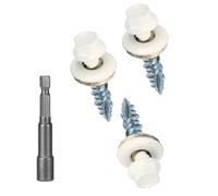 Metal Roofing Screws 10 x 1 inch, Brite White Hex Head Sheet Metal Roof Screw with EPDM Washer for Corrugated Roofing (250Pcs)