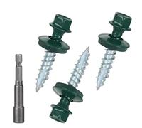 Metal Roofing Screws 10 x 1 inch, Green Hex Head Sheet Metal Roof Screw with EPDM Washer for Corrugated Roofing (250Pcs)