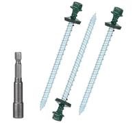 Metal Roofing Screws 10 x 3 inch, Green Hex Head Sheet Metal Roof Screw with EPDM Washer for Corrugated Roofing (250Pcs)