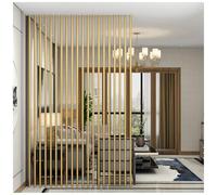 Metal Room Divider Floor-to-Ceiling Adjustable Lamella Partition - Black & Gold - Perfect for Bedrooms & Living Areas, Create Separate Spaces with Style