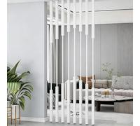 Metal Room Divider Partition Wall, 8pcs Floor to Ceiling Slats, Tall Divider Screens for Space Separation, Adjustable Room Divider Pole Post