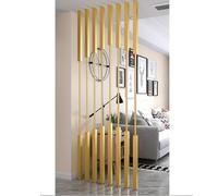 Metal Room Divider Partition Wall - Floor to Ceiling Slats, Free Standing Partition Pole, 8 Pieces, H-1.6m/5.3ft