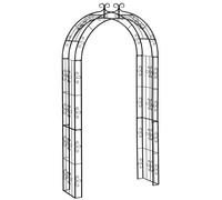 Metal Rose Arch 238 x 120 x 38cm Black Weatherproof Climbing Plant Support