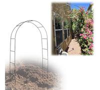 Metal Rose Arch for Garden, Weatherproof Outdoor Trellis Support for Climbing Plants, Rustproof Garden Arch for Vines and Flowers, Party Decor (Black, WxH 140x230cm)