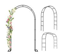 Metal Rose Garden Arch, Weather-Resistant Trellis for Climbing Plants, Wedding Décor, Garden Archway, Outdoor Metal Arbor for Roses and Vines, Color: French Blue