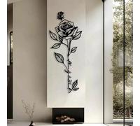 Metal Rose Wall Art, Large Roses Wall Decor, Living Room Art, Metal Artwork Decoration, Modern Sculpture Home Decor for Living Room,Bedroom Hallway and Stairs Nature (metal wall art 35L