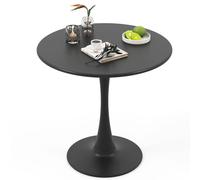 Metal Round Dining Table, 80cm With Anti-Slip Large Base, Pedestal Leisure Dinner Table Furniture For Dining Room, Living Room, Restaurant - Black