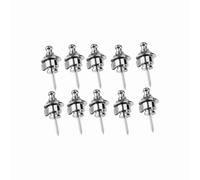Metal Round Head Strap Locks, 10pcs Bag, Antiskid Guitar Straplocks Buttons Black - Durable Metal Build, Easy Installation, Secure Locking for Guitar Straps (Silver Clip)