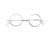 Metal Round Oblong Half Moon Old Man Lady Granny Teacher Fancy Dress Glasses ROUND CLEAR