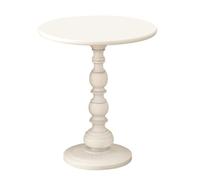 Metal Round Side Table, With Elegant Roman Columns Small Drink Table For Small Spaces, Matte Modern Accent End Tables Coffee Tables(Size:40x40x52cm,Color:White)