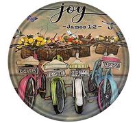 Metal Round Tin Sign Bicycle Today I Choose Joypuzzle Antique Tin sign Bar Poster Metal Wall Art Vintage Tin Sign Metal Tin Sign Plaque Suitable for Home Club Garage Kitchen Country Cottage 12x12inch